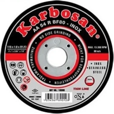 Karbosan İnox Cut-Off Reinforced  Wheel 115X1X22 Mm İnox best quality orginal 1 pcs