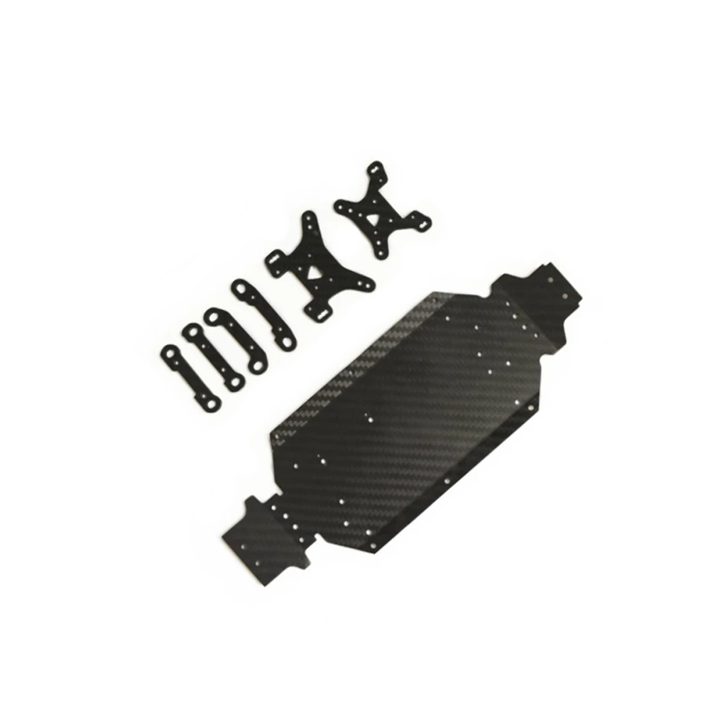 CrazyFastRC CF1401/ Wltoys 144001/ 144010/ 124016/ 124017 Rlaarlo AM-X12 Carbon Fiber Bent Chassis Shock Tower Set RC Car Parts