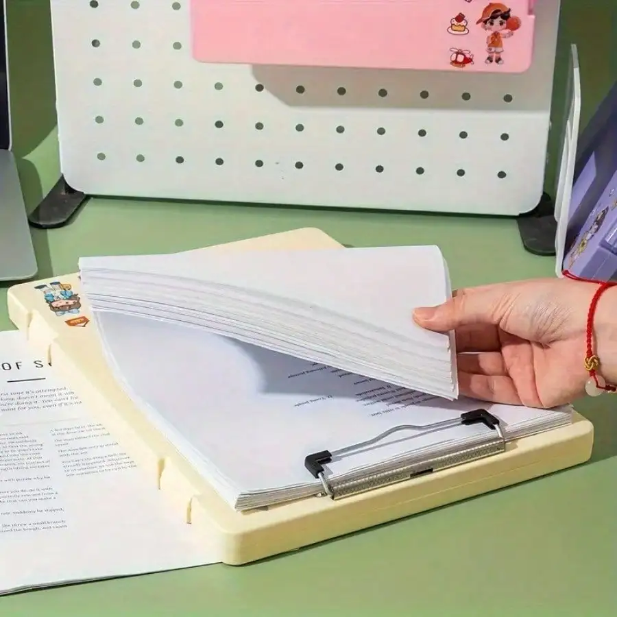 Scatola portaoggetti per cartelle colorate da 2 pezzi, scatola portaoggetti per carta di prova con apertura laterale, adatta per riporre e organizzare specifiche ai studenti