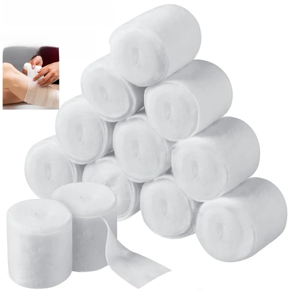 Pansement jetable de premiers secours, 1/3/5 rouleaux, résistant aux déchirures, rouleau de pansement, Fixation, coton absorbant