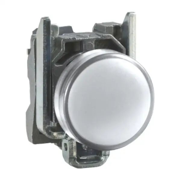 XB4BVM1 = ZB4BVM1 + ZB4BV013 Pilot light, Harmony XB4, grey plastic, white, 22mm, universal LED, plain lens, 230...240V AC