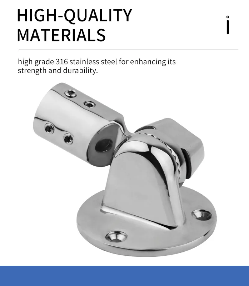 Adjustable 316 Stainless Steel Marine Boat Antenna Ratchet Deck Base Mount for Kayak Boat Accessories