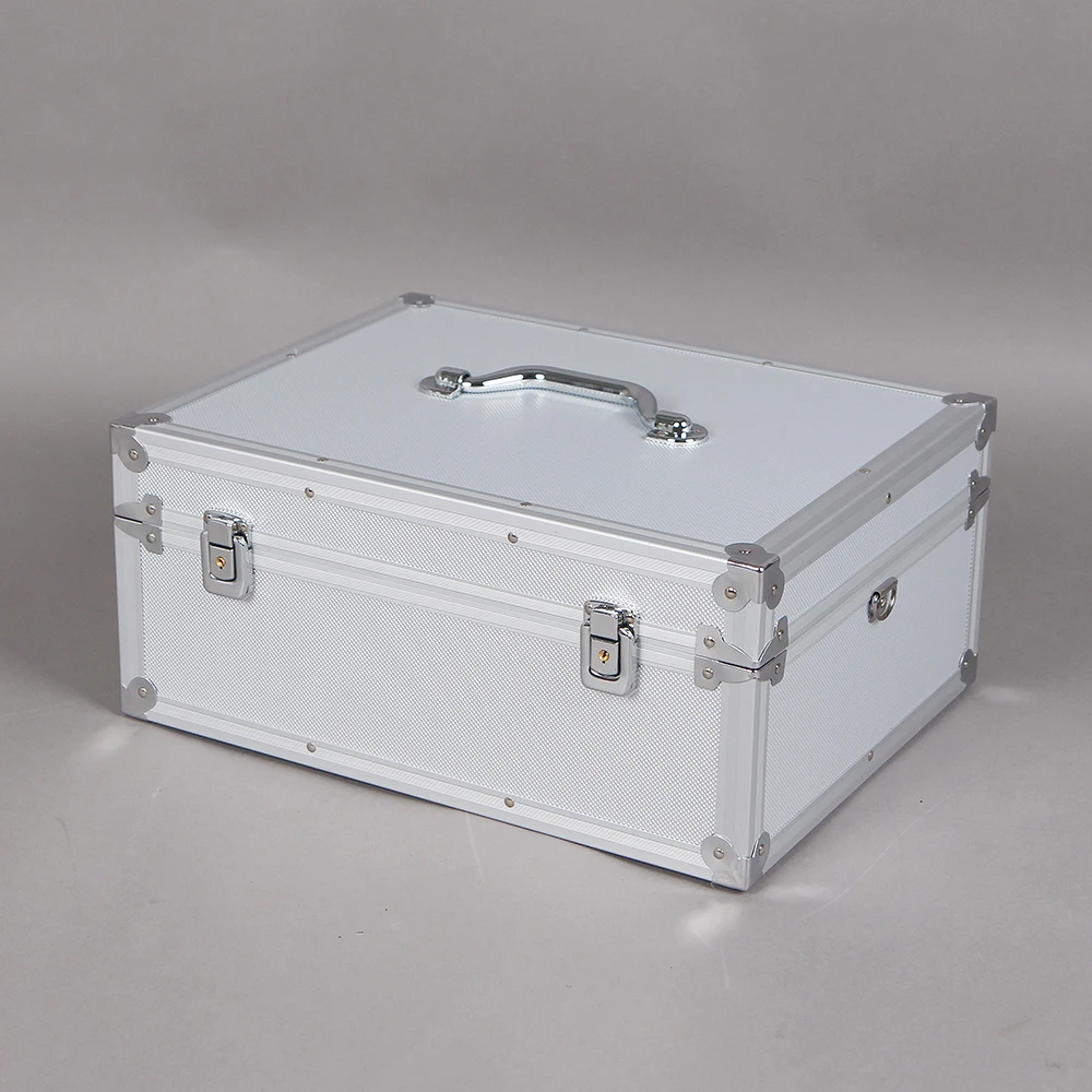 حقيبة تخزين HDD18-AL مقاس 40.8 × 31.2 × 18.4 سم من الألومنيوم الاحترافي - صندوق حمل آمن مقاوم للصدمات لمحركات الأقراص الصلبة مقاس 3.5 بوصة