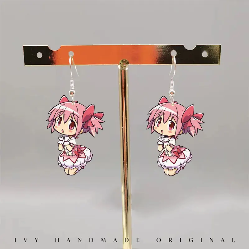 Anime Puella Magi Madoka Magica orecchini accessori acrilico Puella Magi Madoka Magica orecchini pendenti per i fan regali gioielli