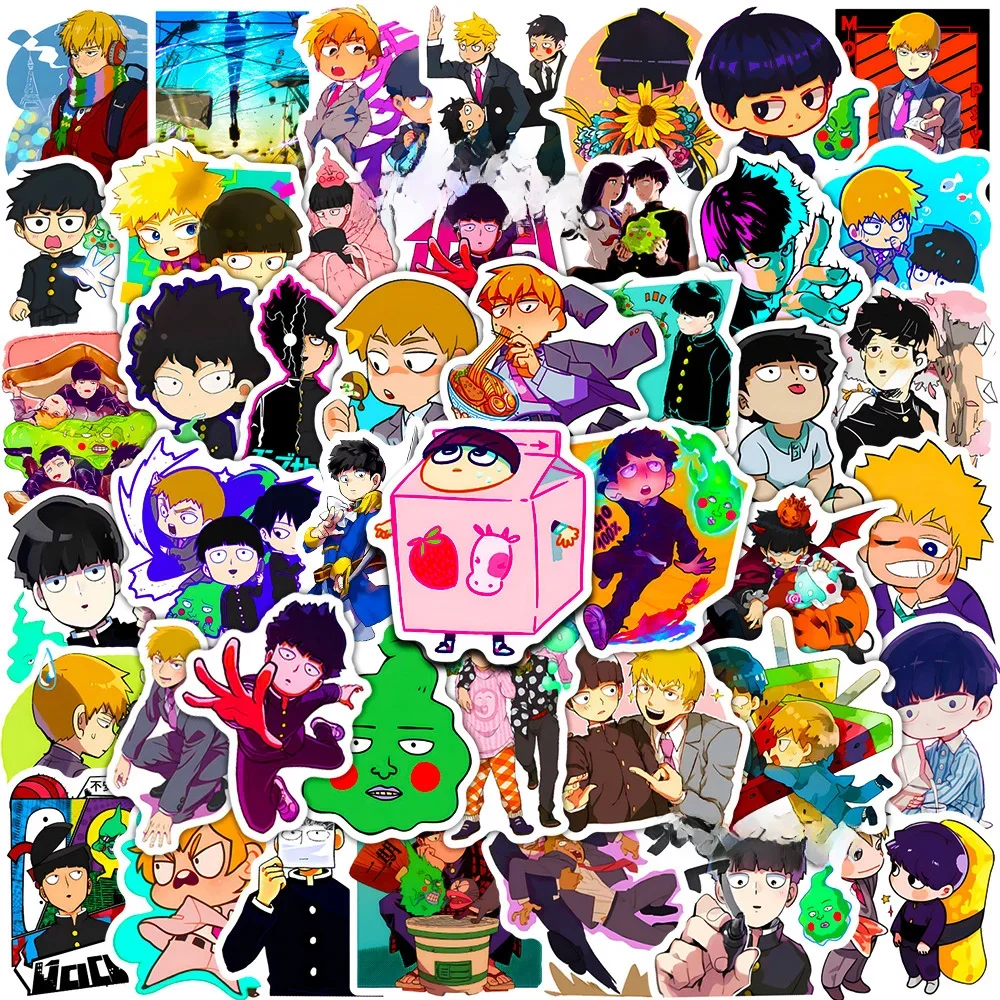 AliExpress Bandai 10/30/50pcs Anime Mob Psycho 100 Stickers Kid DIY Toy Decals for Phone Case Water Bottle Bike Cool