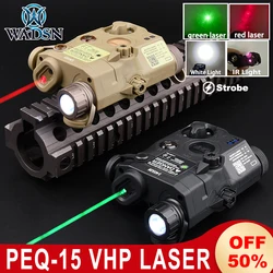 Wadsn-tático vermelho e verde dot laser para rifle de caça, luz led para escoteiro, lanterna, lanterna para rifle de caça, peq 15