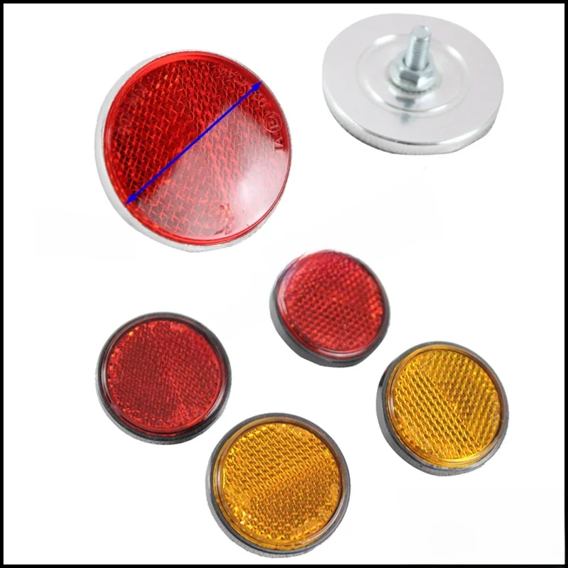 AliExpress papanda 1 Pair Plastic Round Red Amber Reflector Stickers Universal for Motorcycle ATV UTV Dirt Bike