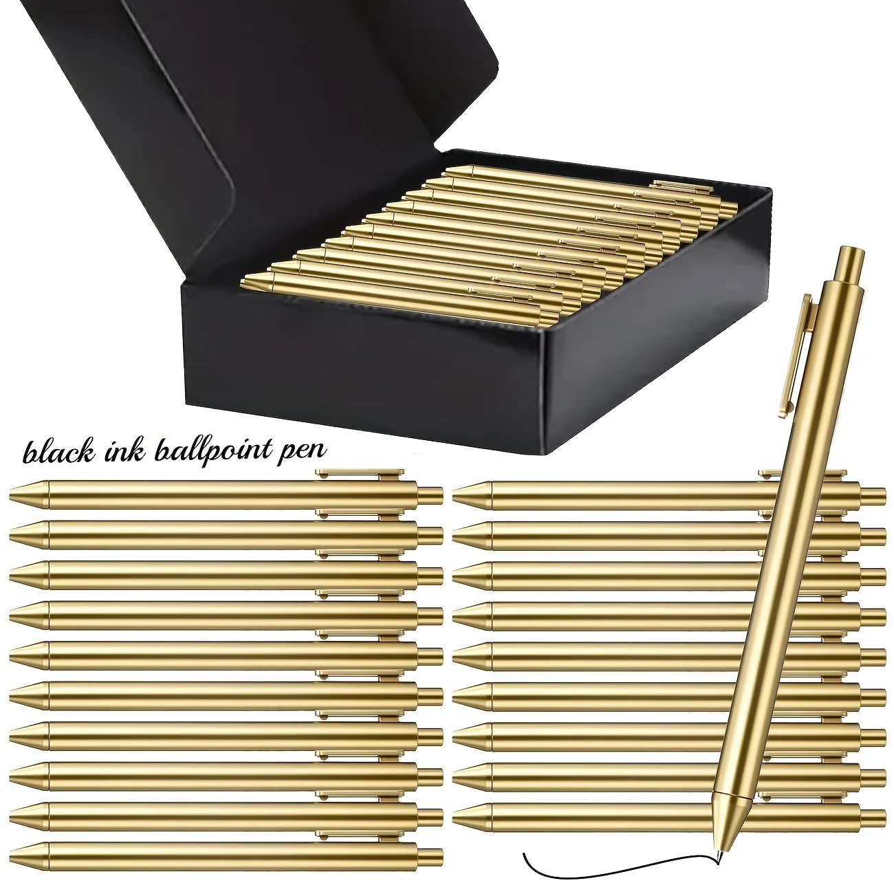 Pack of 5 Luxury Ballpoint Pens, Equipped with Expandable Black Ink Smooth Ballpoint Pen, Suitable for Weddings, Bridal Parties, Business Offices, Students, Teachers, Schools, Journals, and Gifts. Vintage-Style Office Signature Writing Tool. |   Creative Decorative Gift Pens, Suitable for Back-To-School Season, Christmas, and Holiday Stationery, Stylish Design, Fine Tip, Smooth Writing, Perfect for Signing, a Must-Have for Students, and a Must-Have for Stationery Enthusiasts.