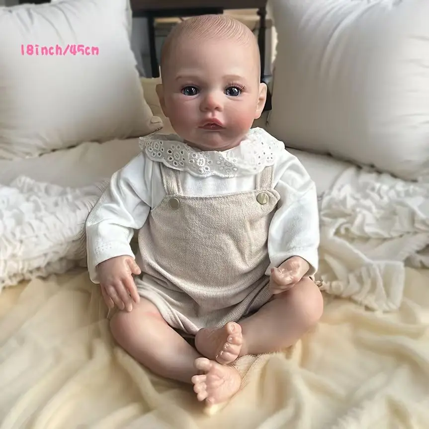 

Lifelike Reborn Baby Dolls- 18Inch Cute Soft Vinyl Realistic Baby Doll,Poseable Real Life Baby Dolls(ONLY DOLL/NO ACCESSORES)