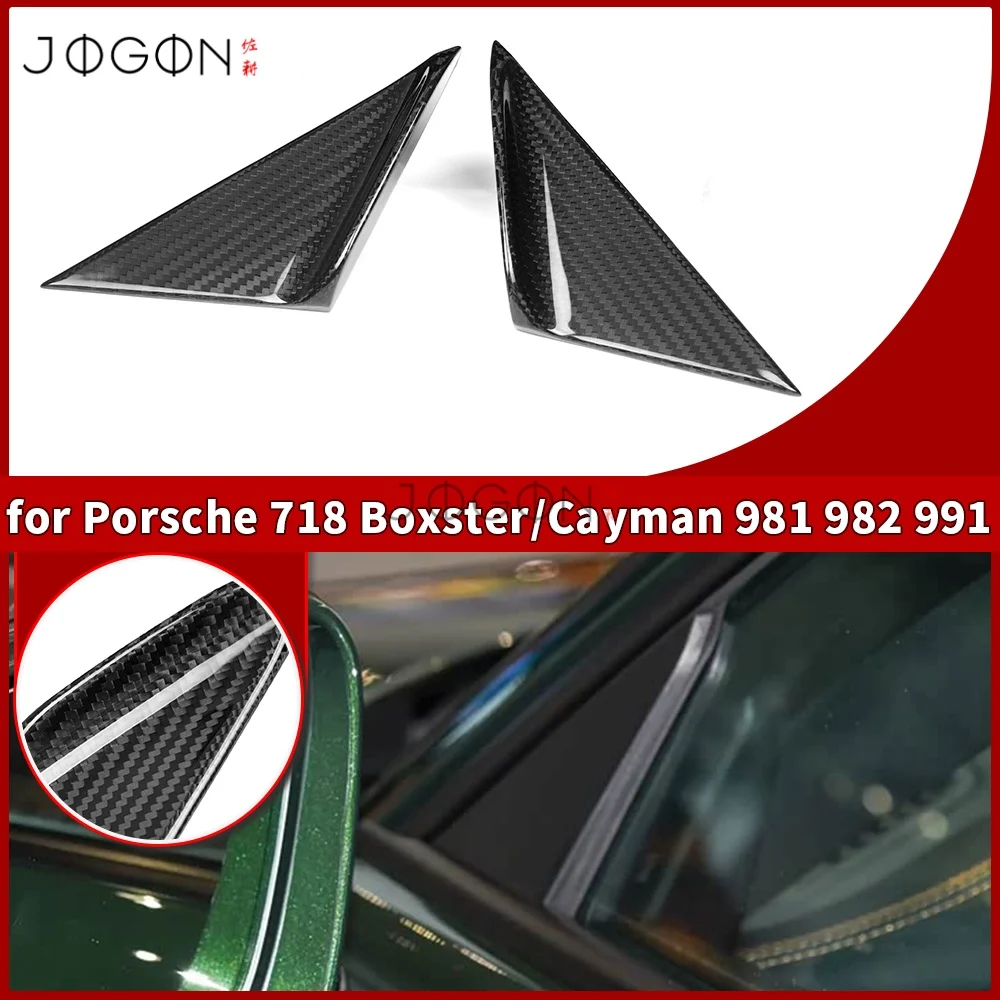 

Dry Carbon Fiber Front Triangle Window A Pillar Trim Decoration For Porsche 911 Carrera 981 718 Boxster Cayman 982 2012-2018