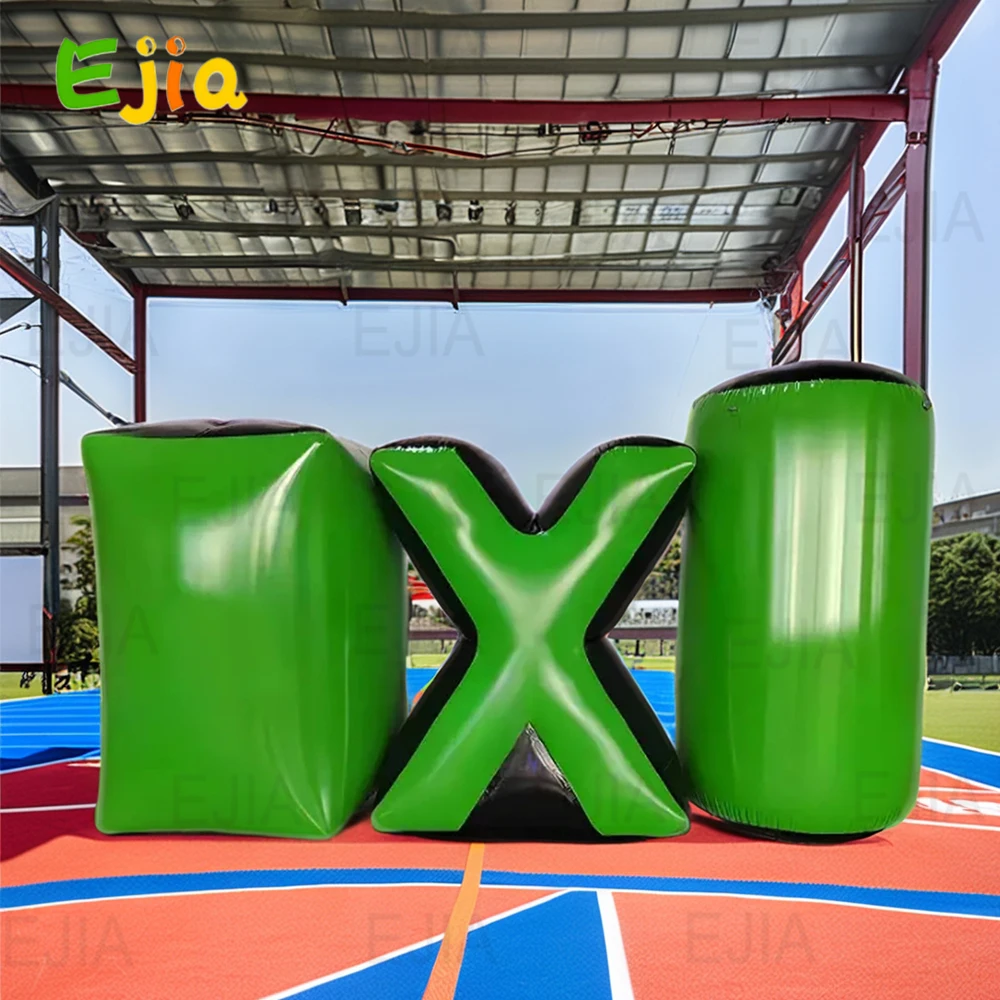 Custom  Commercial 3pcs Sport Games Laser Tag Inflatable Paintball Air CS Shooting Obstacle Air Bunkers For outdoor Games