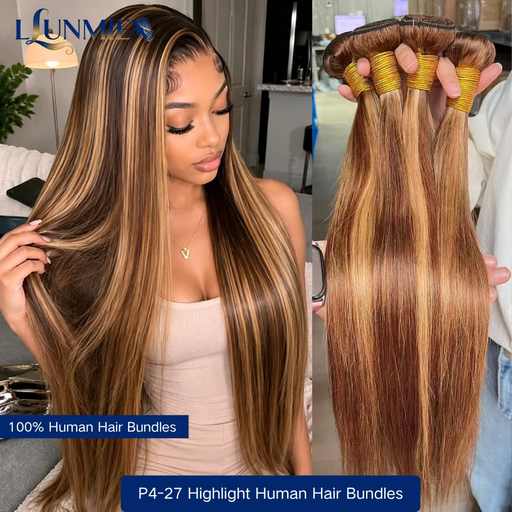 P4-27 Meche Cheveux à Tresser,tissage highlightCheveux Humains,straight bundles human hair  Extensions Cheveux,Raw Hair Tissage Marron lot de tissage cheveux humain，P4-27 tissage balayage,tissage 100% cheveux bresilien ombre,1/3/4 pièces