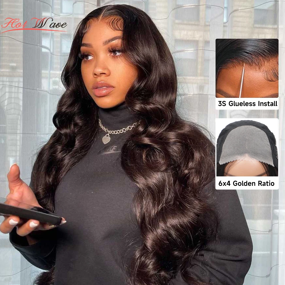 26 Inch Body Wave Glueless Wigs Human Hair Pre Plucked/Cut Ready To Wear Wig 180 Density 6x4 Lace Closure Wigs for Women Wigs