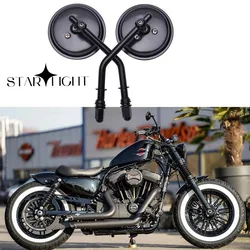 M8 Motorcycle Rearview Mirror Retro Rear Mirrors Round Side Mirrors For Harley Dyna Bobber Chopper Sportster Old School Touring