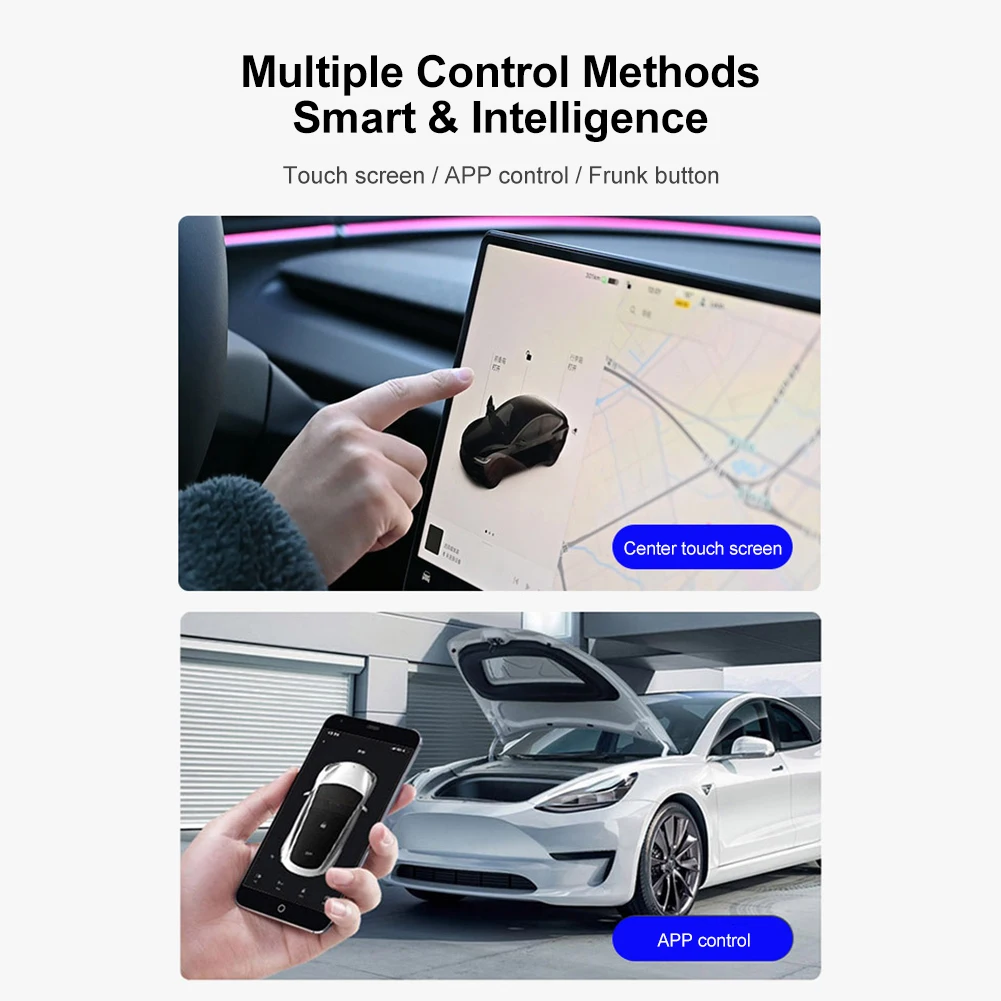 Tesla modeli 3 Y 2021 2022 2023 2024 için araba Frunk yumuşak kapanış kilit ön gövde yakın kilit otomatik elektrikli kapak sistemi