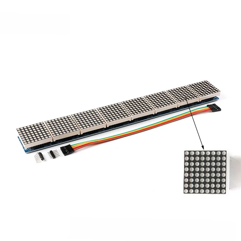 Module d'affichage MAX7219 8*8 LED matricielle 8 en un Module de contrôle de Tube numérique à Cathode commune rouge avec câble pour Arduino