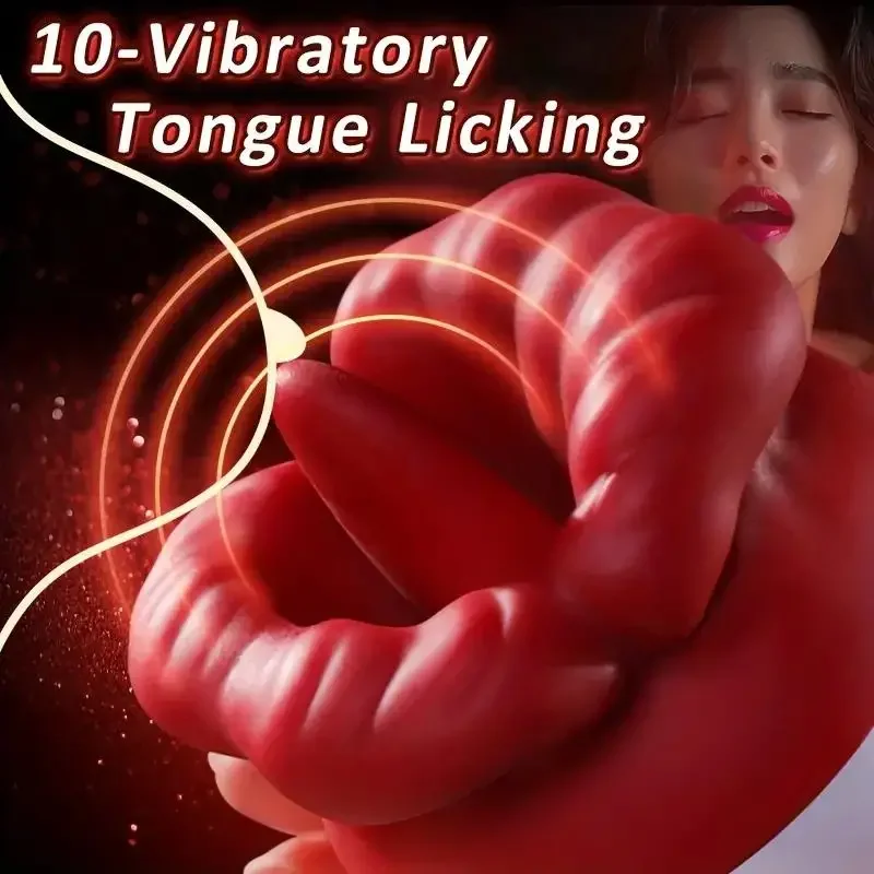 18+ Rose Toy for Women Tongue Licking Suction Vibrator with 3 Suction Modes 5 Vibrations Nipple Clitoral Sex Clitorals Stimultor