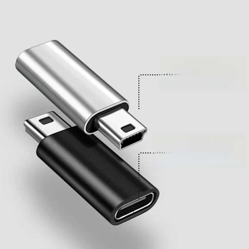 Adaptateur Mini USB vers Type C, 5 broches mâle vers femelle, connecteur de transfert de données, pour GoPro, caméra MP3, PC