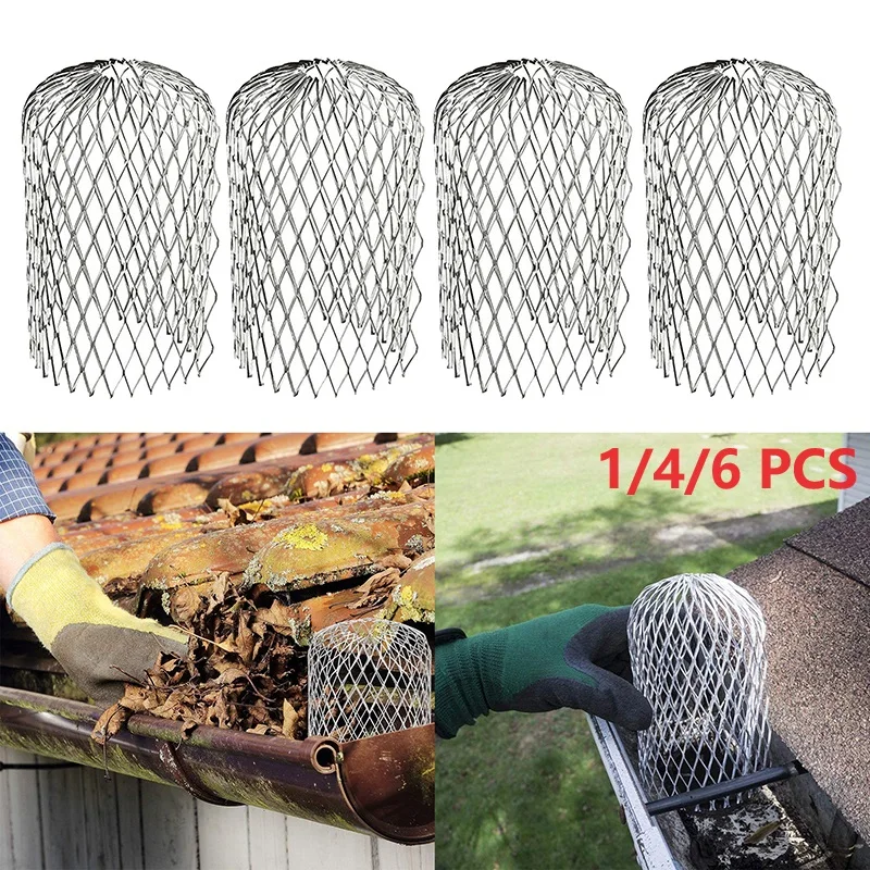 1/4/6 PCS Roof Gutter Guard Filters Outdoors Terrace Expand Aluminum Filter Strainer Tops Blockage Leaf Drains Debris Net Cover