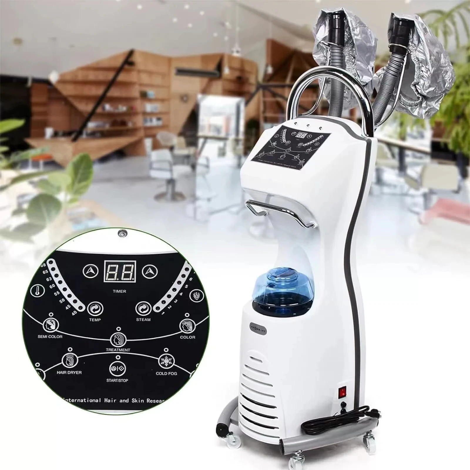 Spa usage Hot and Cold Steam Hair perm and dye heating machine Negative ION Nano Spray Hair&Scalp Steamer