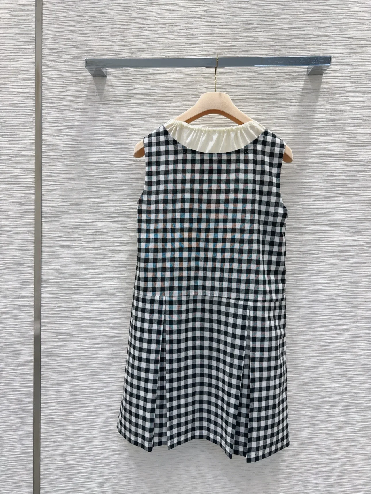 

High quality spring and summer women's plaid vest dress SU291