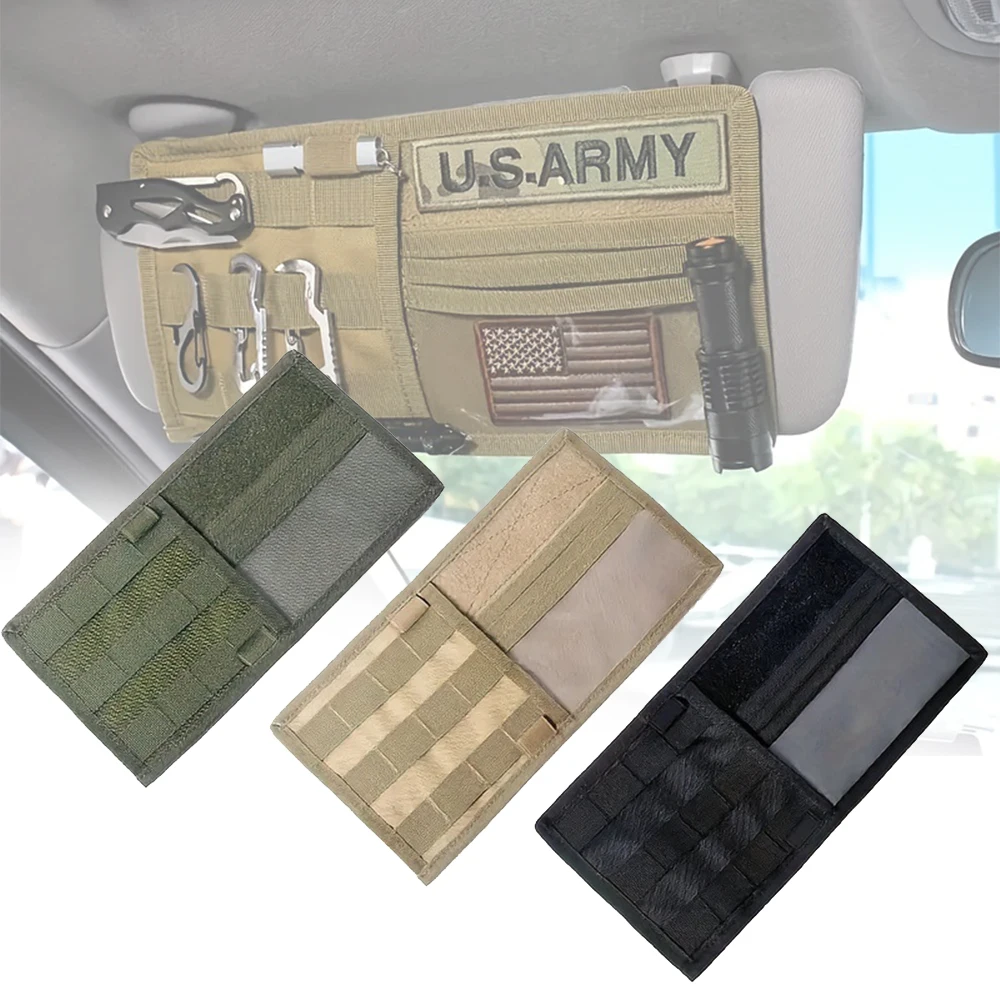 

Tactical Car Sun Visor Storage Bag Multifunctional Molle Webbing Document Finishing Hang Pack Pouch Outdoor Car Tool Accessories
