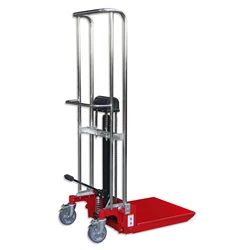 Material Lift Stacker, Manual Pallet Platform Lift with Removable Flat,880Lbs Capacity,43