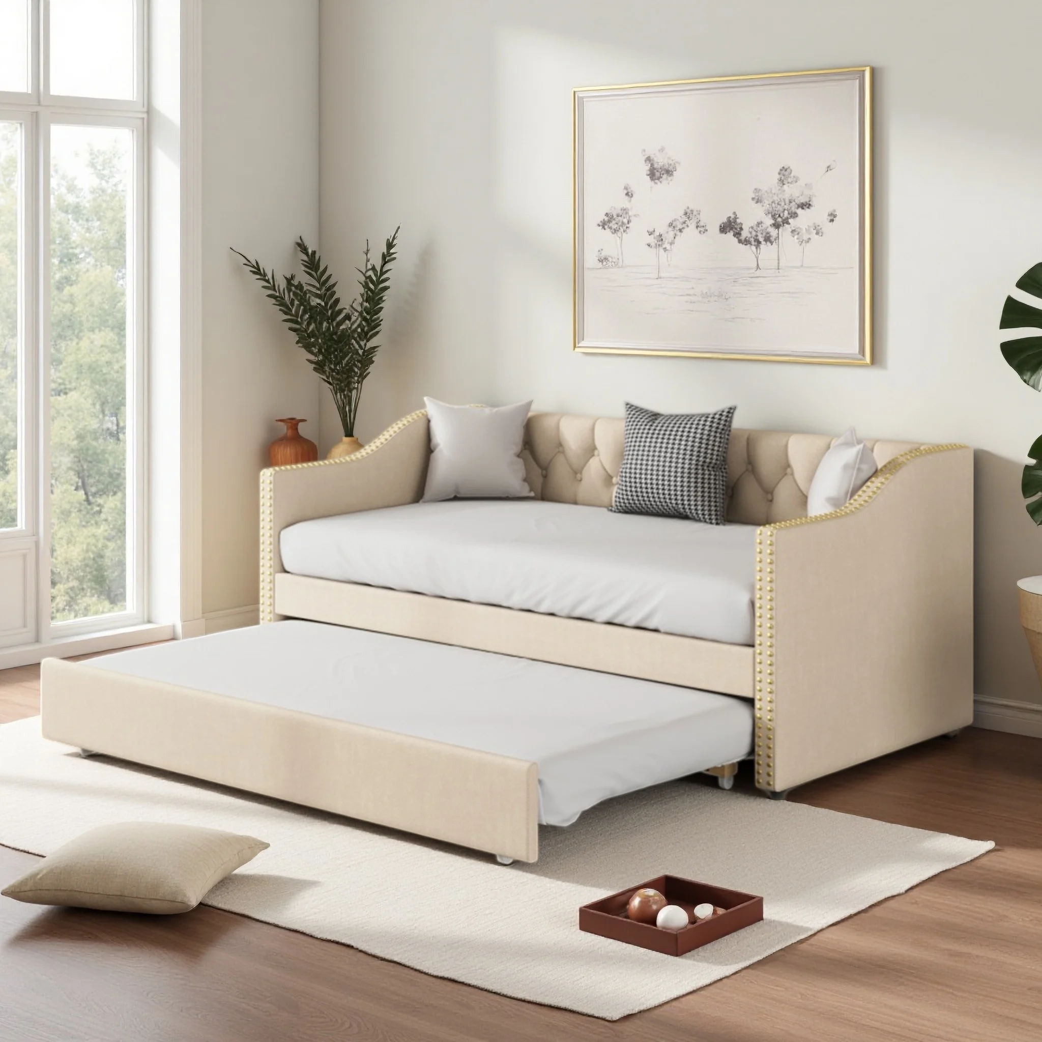 Creahappy, divano letto 90×200 cm, divano trasformabile in letto, letto per ospiti, letto estraibile, letto a scomparsa, struttura multifunzionale per divano letto, ideale per soggiorno e camera degli