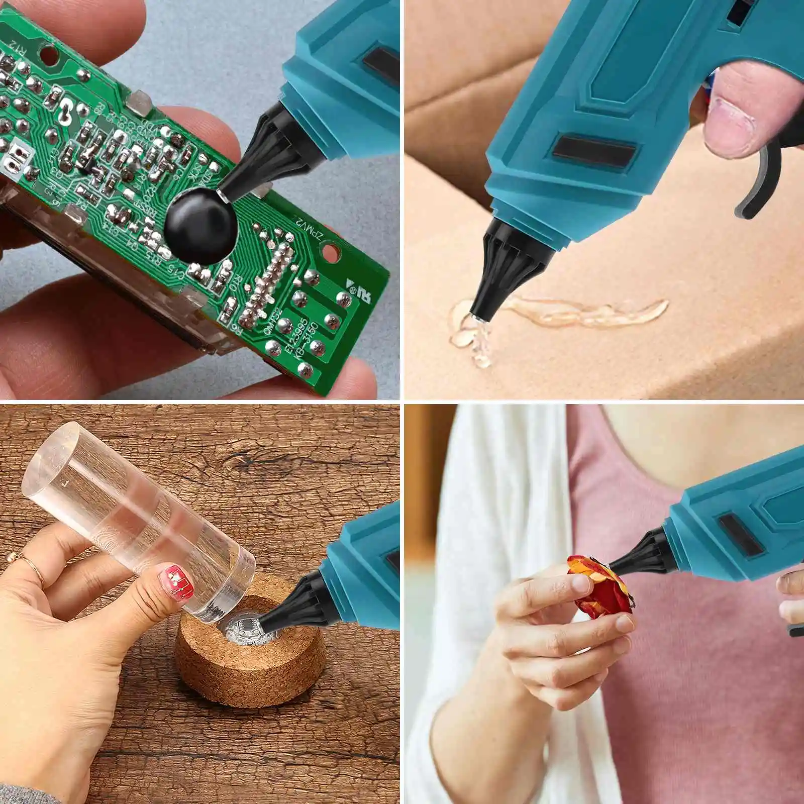 100W Cordless Electric Hot Melt Glue Gun 11mm Glue Stick Anti-scald Nozzle Rechargeable DIY Repair Tool For Makita 18V Battery