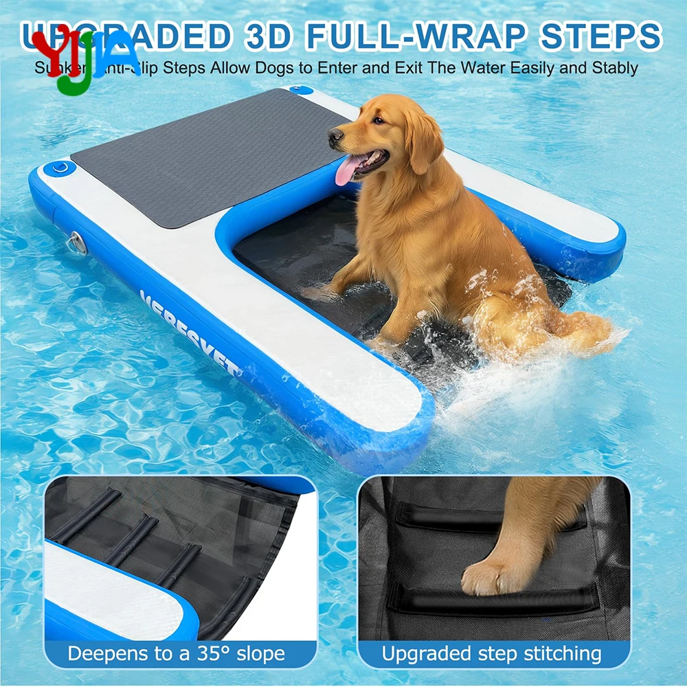 Stock 120/150cm Inflatable Dog Water Ramp Dog Floats Ramp Ladder for Pools, Boats, Docks, Sea and Lake, Ladder Platform for Pet