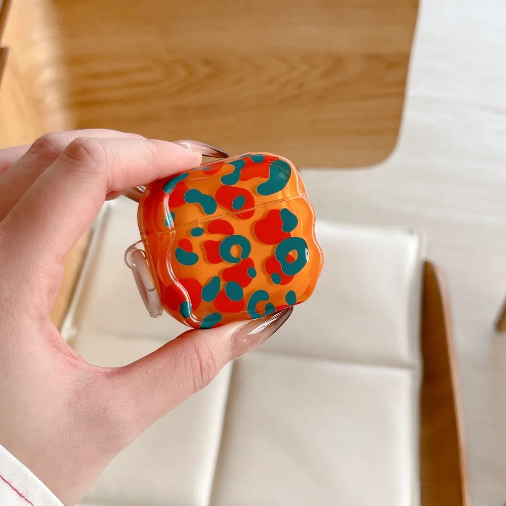 

Irregular blue leopard print earphone protective cover, suitable for AirPods Pro2/Pro3/AirPods 4/3 new shockproof earphone cover