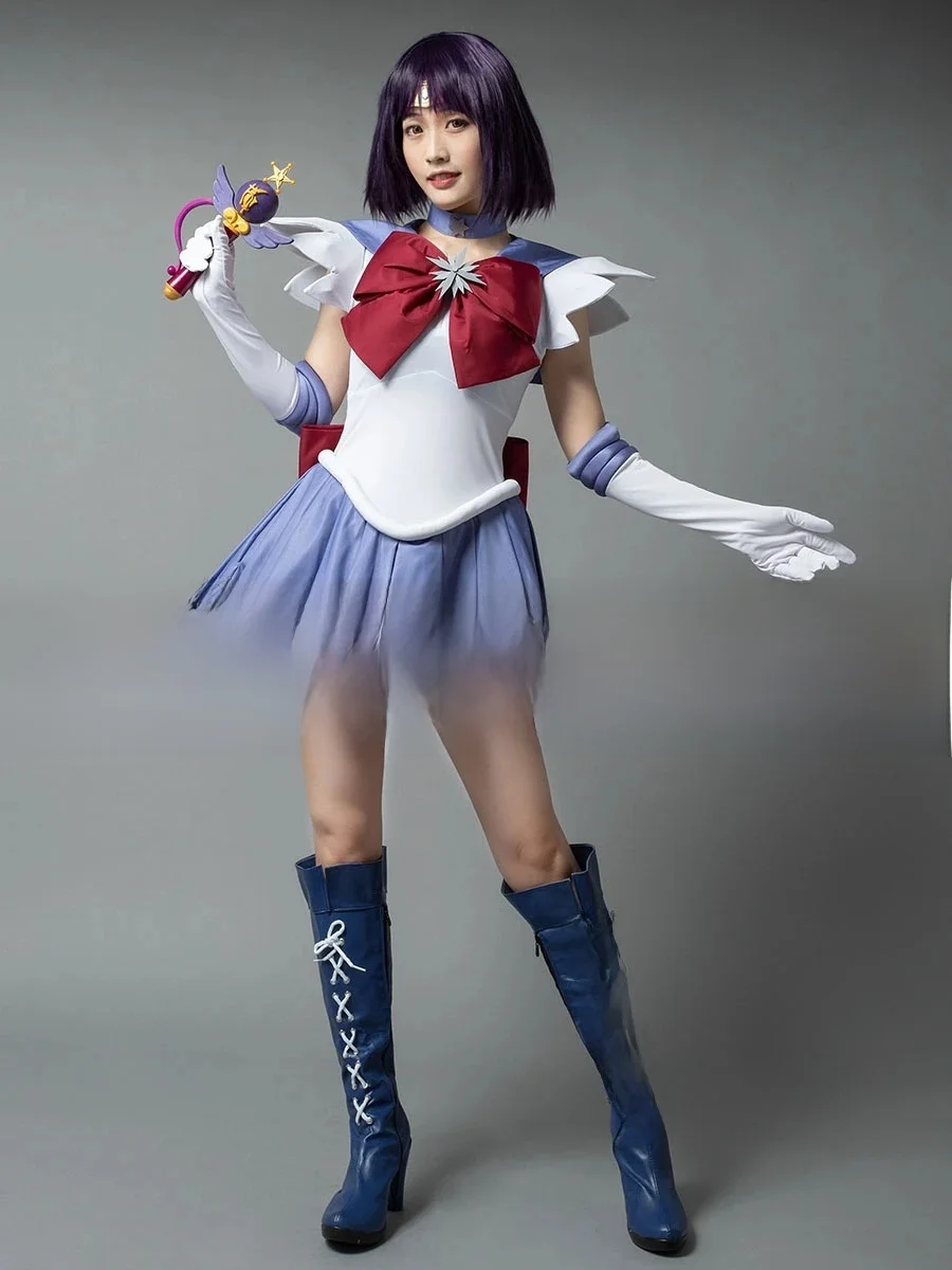 Anime Sailor Saturn Tomoe Hotaru Cosplay Kostium Damski Sukienka Strój Halloween — zdjęcie 2