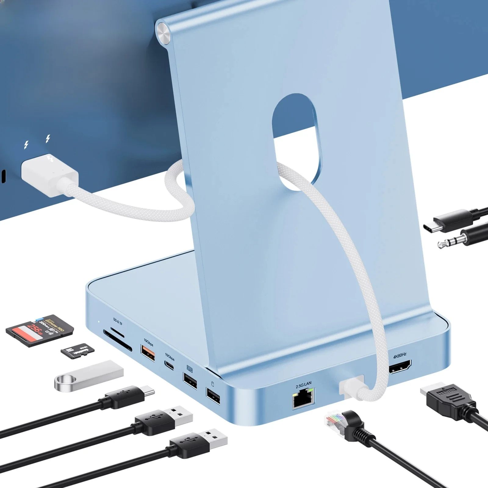 PULWTOP Verbeterde 11-in-1 USB C-hub voor iMac 24 inch USB-hub M1 M3 M4, ondersteuning voor M.2 SSD, 4K HDMI, Ethernet, USB A/C 10 Gbps, SD/TF - afbeelding 2
