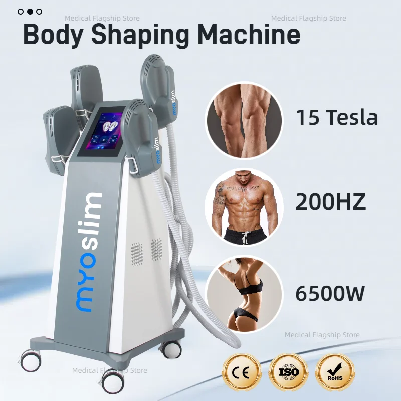 

RF EMS Body Sculpting MYOslim Machine 6500W Sculpt Muscle Stimulation Abdominal Burning Fat Slimming Electromagnetic Weight Loss