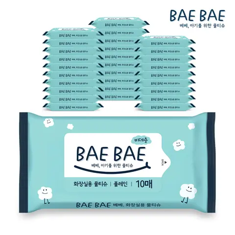 BAEBAE(베베) 아기물티슈 비데용 55gsm 10매 30팩