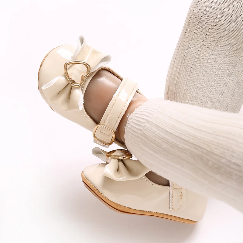 Süße Frühlings- und Herbst-Babyschuhe für 0-18 Monate, Prinzessinnen-Schuhe mit Niedlicher Schleifendekoration, PU-Weichsohle, Rutschfeste Laufschuhe für Kleinkinder – Detail 10