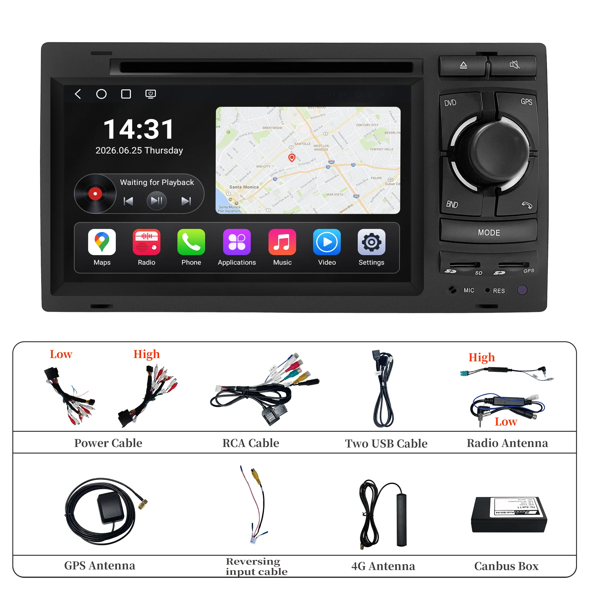 7 Car Radio for Lamborghini Gallardo Android 12 CarPlay