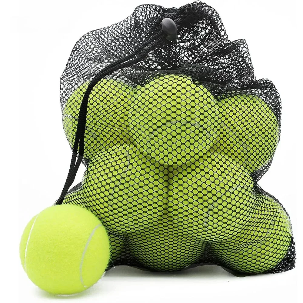 Paquet de 6/12 balles de Tennis pour débutants, balles de Tennis d'entraînement à haute élasticité avec sac en maille pour l'entraînement des chiens de compagnie, la capture