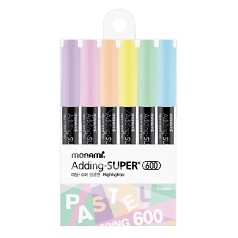 Monami-ed Super Pastel highlighter 6 color set