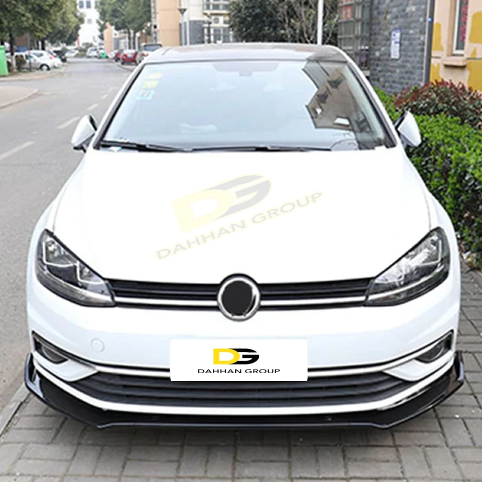 V.W Golf MK7 Facelift 2017 - 2019 divisor frontal 3 piezas Piano superficie negra brillante alta calidad ABS plástico Golf R Line Kit