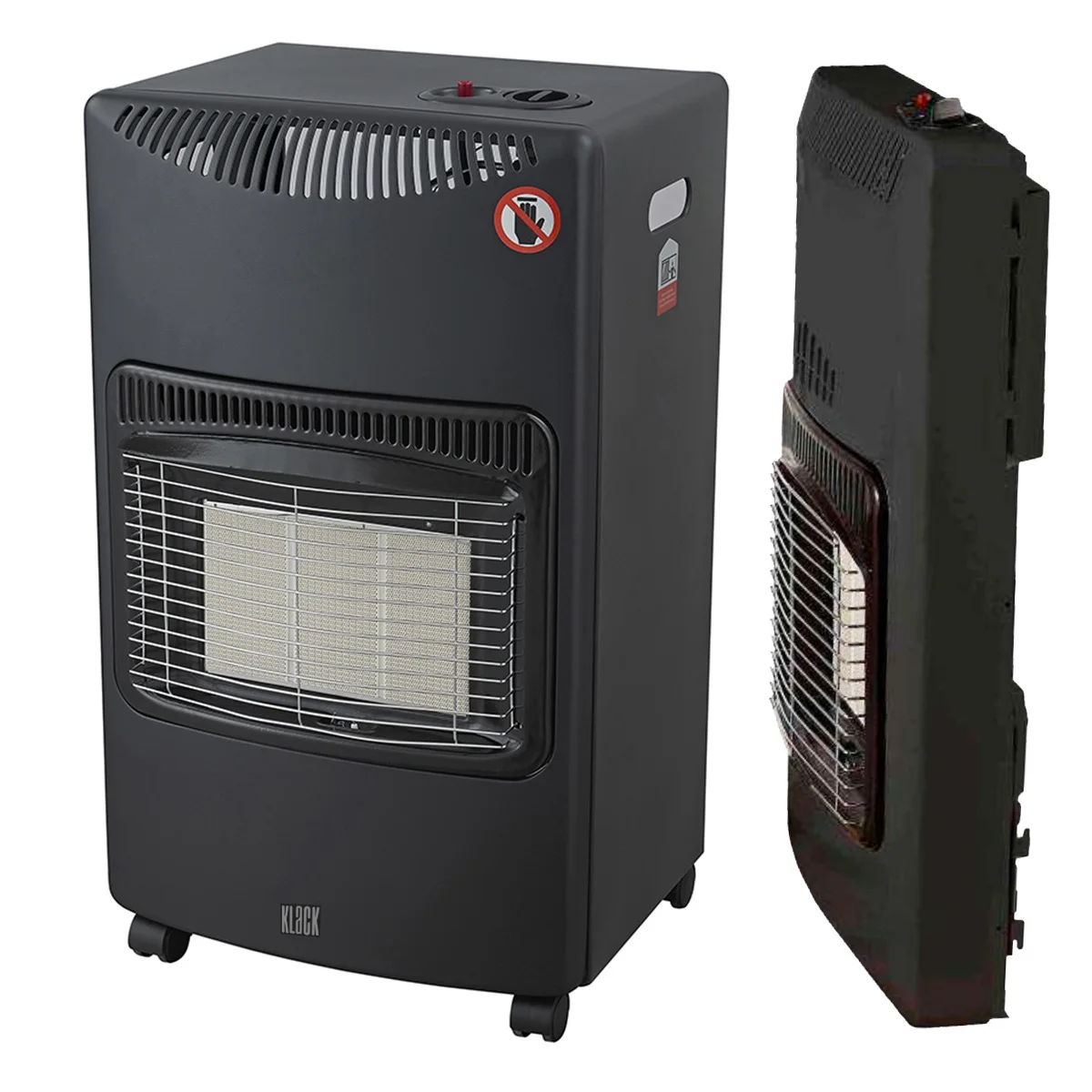Estufa de Gas Cerámica Plegable 4,2 kW, 3 Niveles de Potencia, Sistema ODS, Encendido Piezoeléctrico y Ruedas para Butano y Propano
