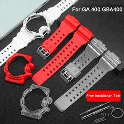 Wristwatch Strap Case for Casio G-SHOCK GA400 GBA400 Resin Transparent Bezel Bracelet Wristband Watch Accessories