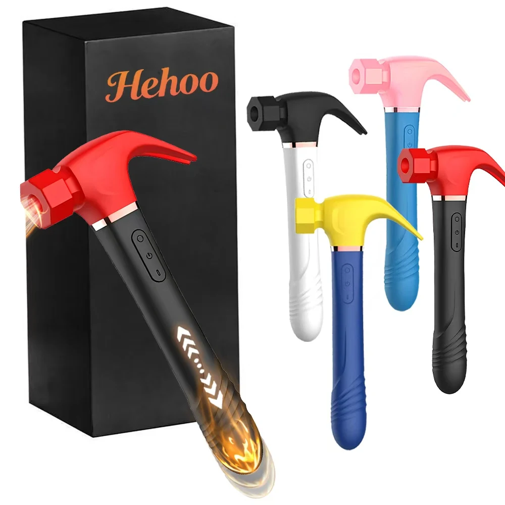 4 in 1 Hammer Female Massager 10 Frequency Automatic Telescopic Thrusting Sucking Licking Vibrator For Women Adult Sex Toys Clitoris G-Spot Stimulation Magnetic Rechargeable Female Pleasure Masturbator Devices