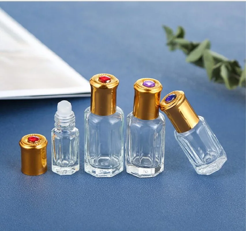 

3ML glass bottle with glass/steel roll on ball for essential oil/lip gloss honey/eye serum skin care cosmetic packing