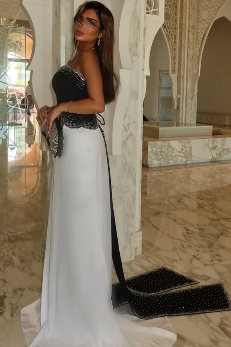Annie Glitter Perline Abiti da ballo Nero Elegante Abiti da sera da donna A-line Occasioni formali Cena فسات -.mavera