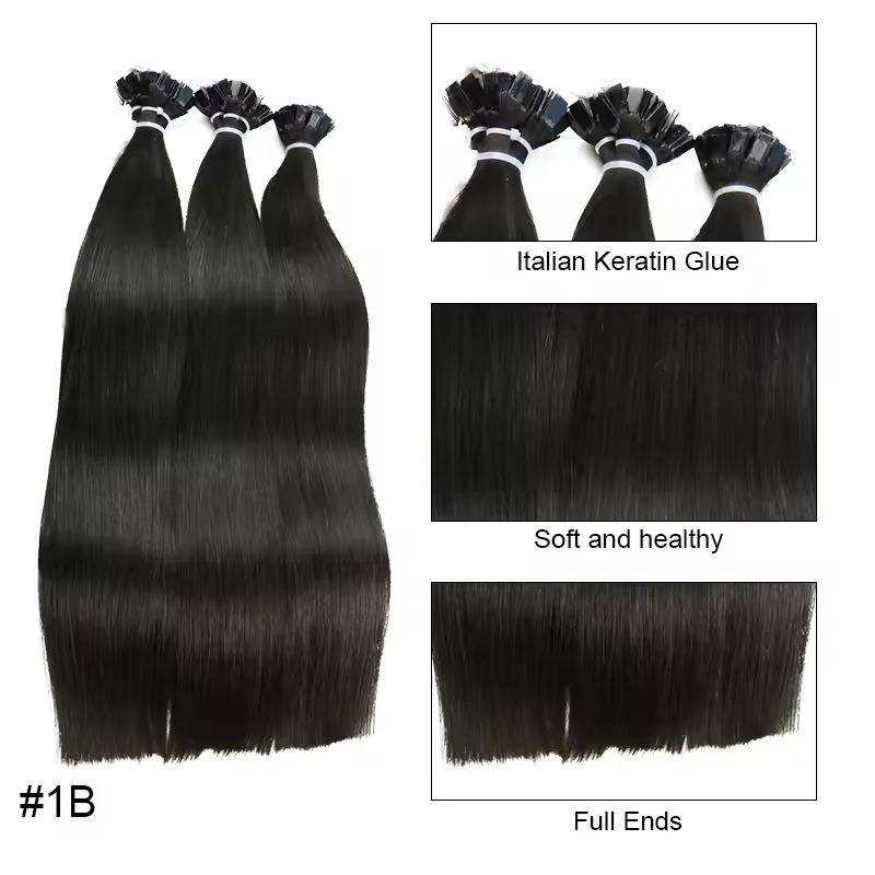 Straight Human Hair Extension By Fusion Flat Tip Keratin Capsules 0.8g/ 1g/Strand 50pcs Natural Hair Extension Ombre Blond Color - Image 13