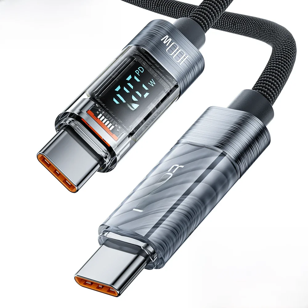 Toocki-USB Tipo C para USB C Display Cabo de carregamento, 100W PD Cabo do carregador rápido para