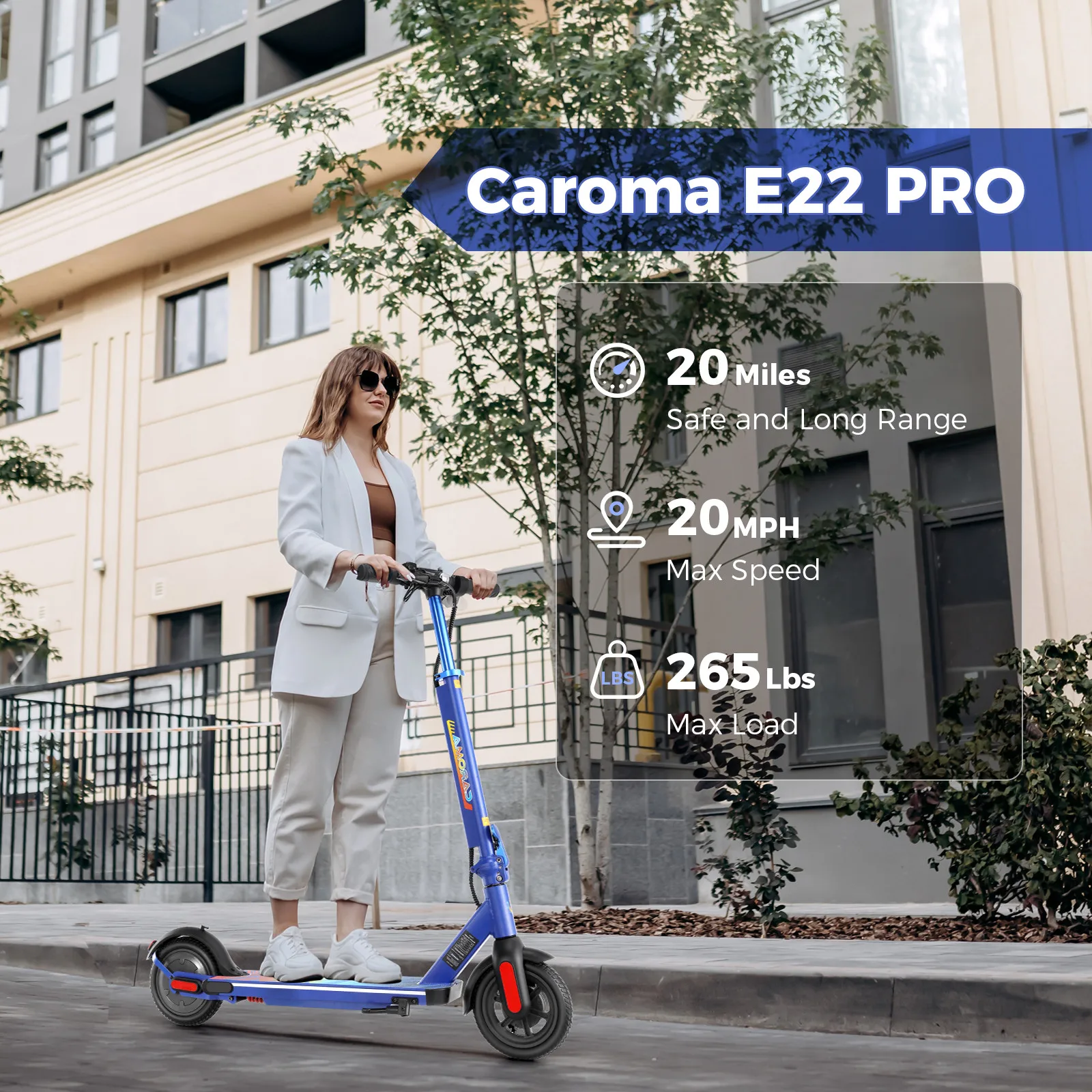 سكوتر كهربائي 350 واط 25 ميجا المدى 20Mph 8.5 "إطارات صلبة للبالغين قابلة للطي مثبت السرعة المزدوج الفرامل امتصاص الصدمات