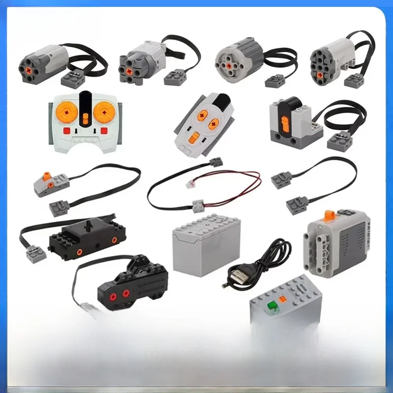 Fonctions d'alimentation techniques MOC, pièces de Servo, Train Buggy M moteur 8883, ensembles de groupes d'alimentation à distance IR modifiés, boîte de batterie au Lithium 9686