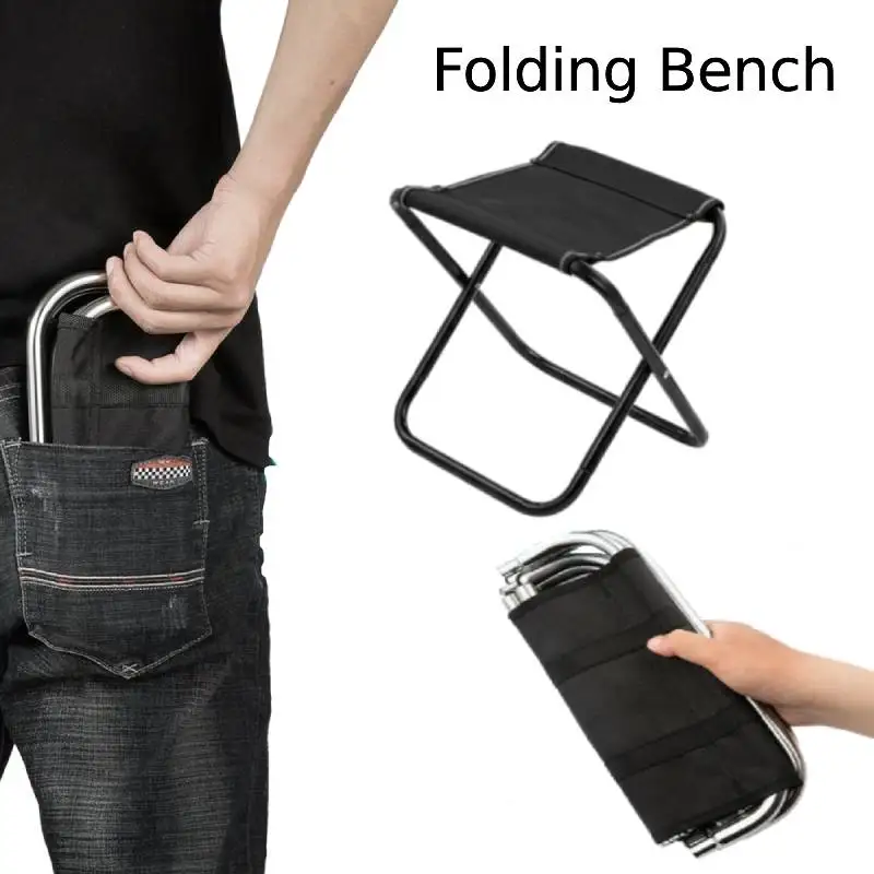 

Featherweight Folding Stool Foldable Design Foldable Four-leggedLeg Stool Lightweight Space-Saving for Hikers, Fishing, Hiking